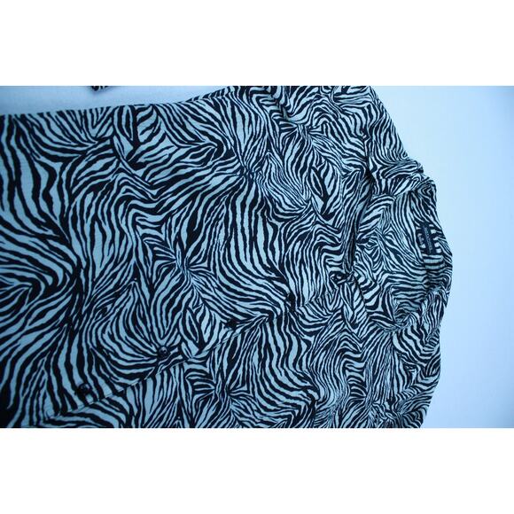 VTG Y2K Zebra Print Blouse M | Animal Print | Grunge Coquette Fairycore - Picture 6 of 13